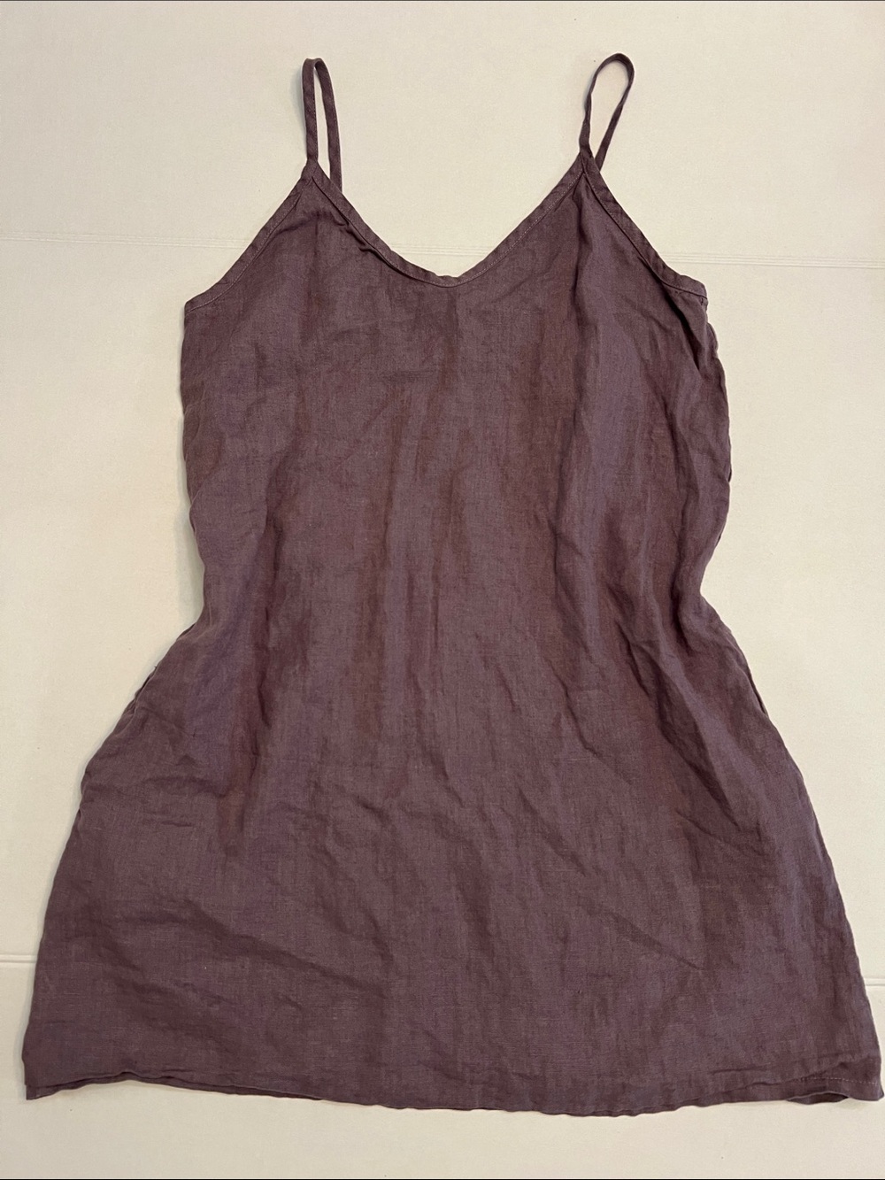 LINEN HANDMADE STUDIO LINEN STRAP DRESS GIA PURPLE SIZE MEDIUM